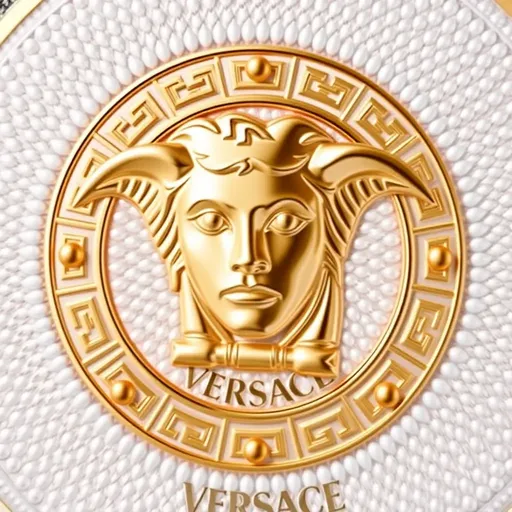  El logo icónico de Versace define la identidad de la marca de moda lujosa