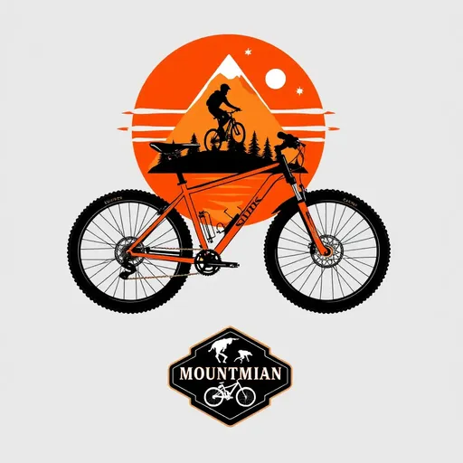 Bicicletas de Montaña con Logotipos en el Sendero de la Montaña