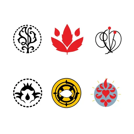 Cinco logotipos en una oración