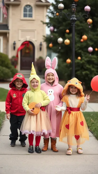 Colección de disfraces de Halloween de los niños del barrio