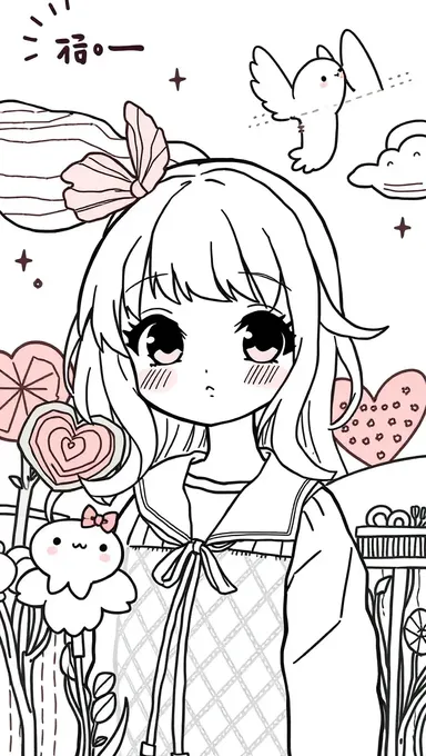 Dibujos Kawaii de Chicas para Arte Colorido