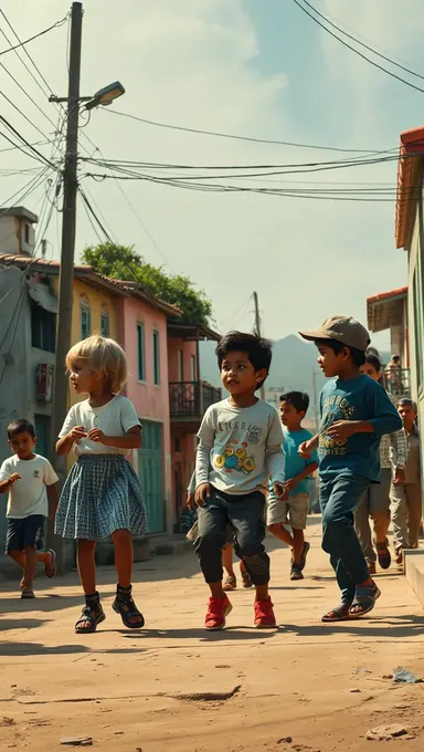 El baile de Gavilán cautiva a los niños del barrio con su encanto