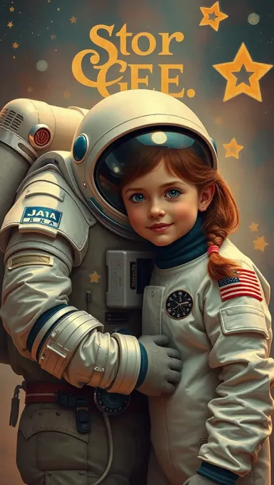 El comienzo del aventura espacial de la niña y el cosmonauta