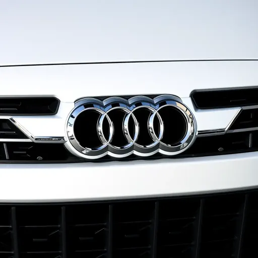 El logo de Audi se imprime en el panel posterior del vehículo.