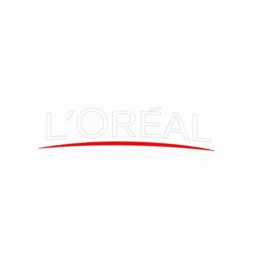 El logo de L'Oréal destaca los colores rojo y blanco característicos.