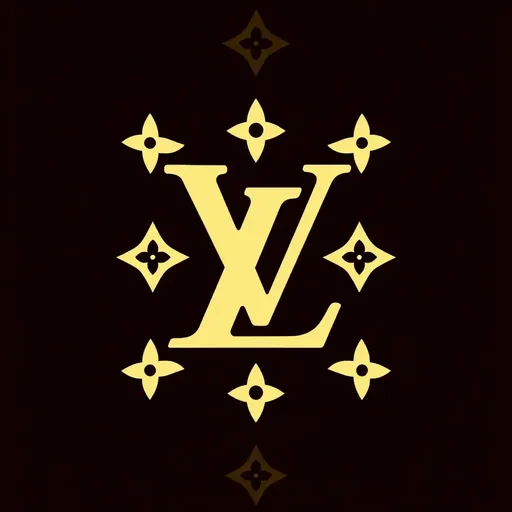 El logo de Louis Vuitton se destaca en artículos de moda de lujo.