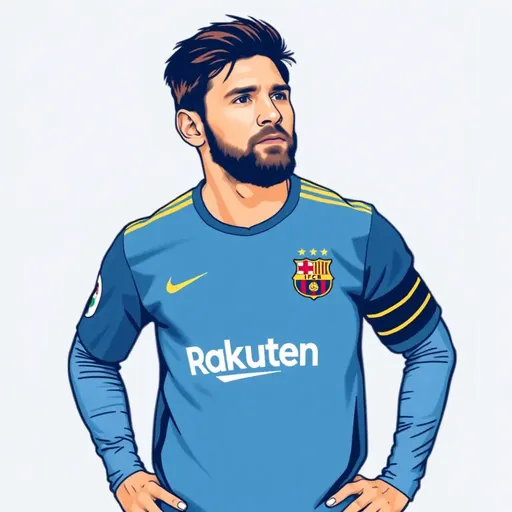 El logo de Messi es un símbolo de branding de fútbol sencillo e icónico.