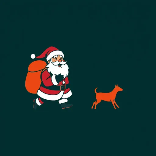 El logo de Santa en un póster de fiestas colorido