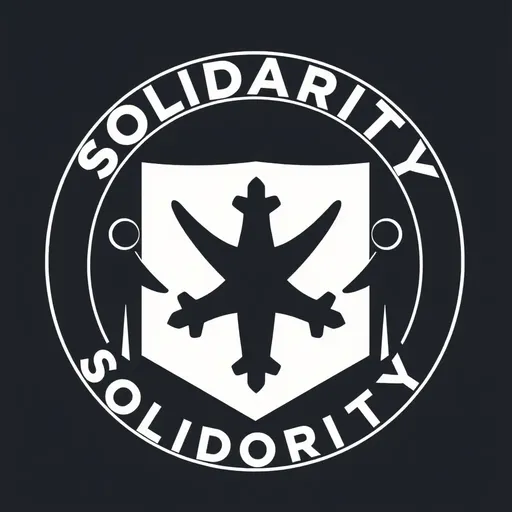 El logo de Solidarity simboliza la fuerza en esfuerzo colectivo.