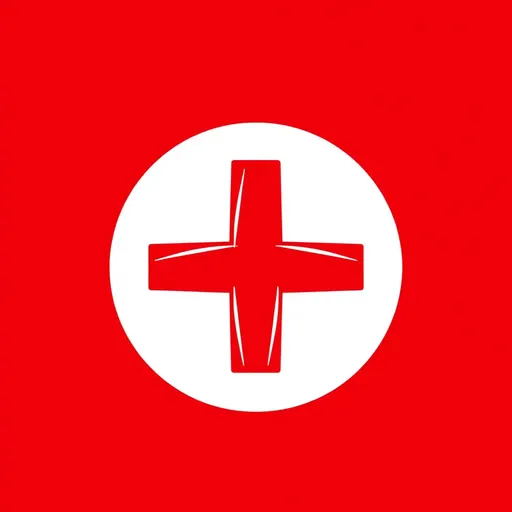 El logo de la Cruz Roja simboliza la asistencia humanitaria y ayuda.