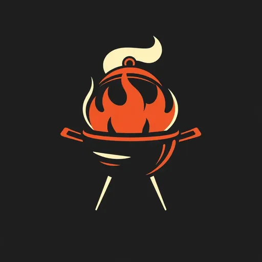 El logotipo de BBQ se destaca en la comida de la camioneta.