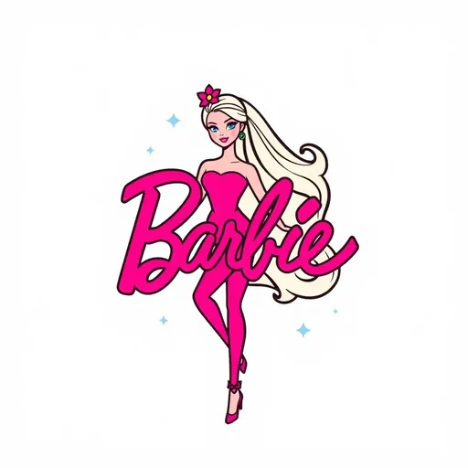 El logotipo de Barbie aparece en varios productos.