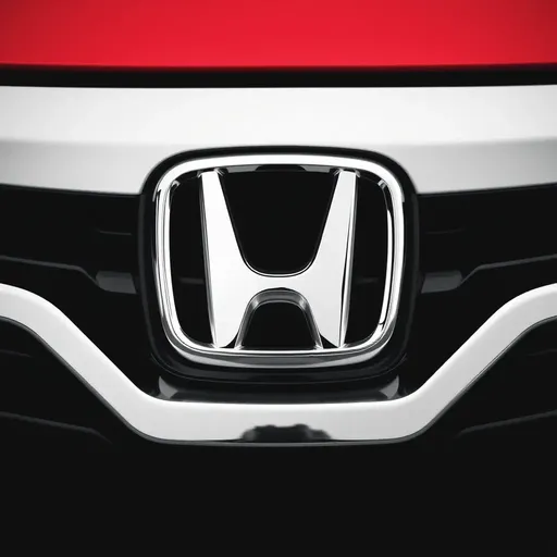 El logotipo de Honda rojo se ve en el vehículo