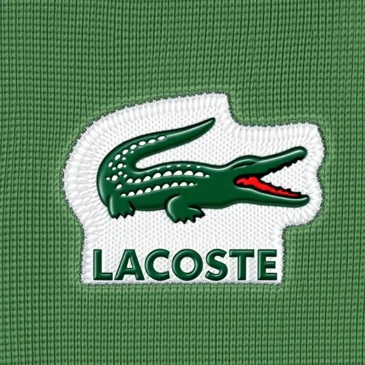 El logotipo de Lacoste muestra diseño icónico de cocodrilo.