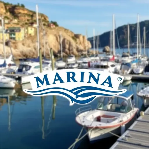 El logotipo de Marina es un símbolo de identidad náutica.