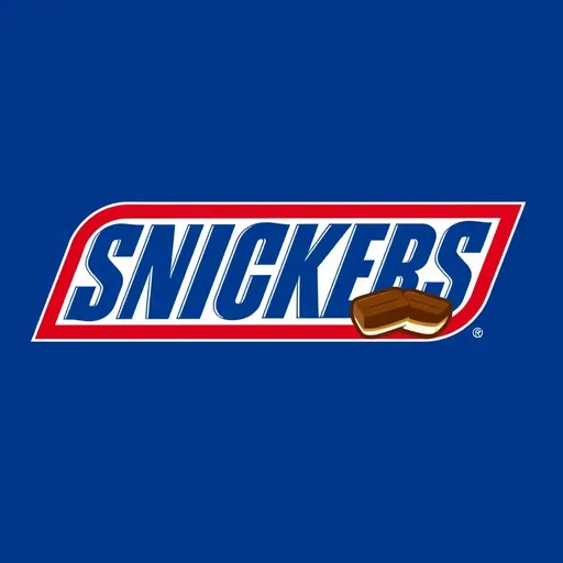 El logotipo de Snickers se muestra en los envases de barras de chocolate.