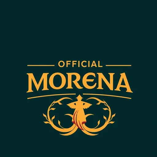 El logotipo oficial de Morena confirma autenticidad e identidad.