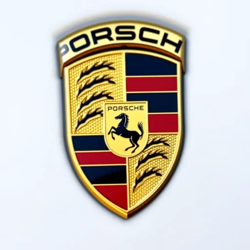 Emblema reconocible de la marca alemana de lujo de Porsche