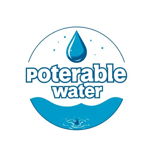 Explicación del diseño de logo de agua potable icónico.