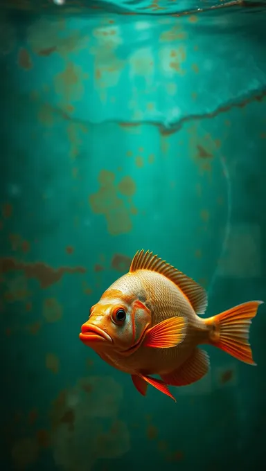 Fondo de acuario vintage con texturas desgastadas y peces retro