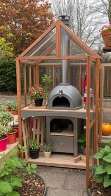 Horno de invernadero pequeño combina cocina y jardinería