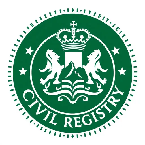 Identificación de documentos oficiales del registro civil con logotipo