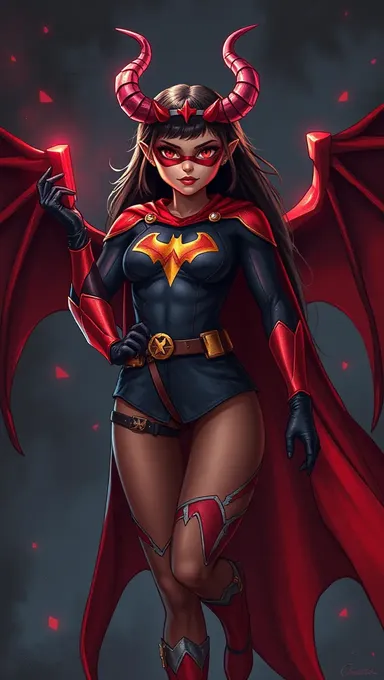 La diabla superheroína lucha por la justicia