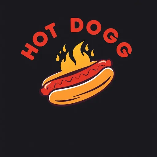 Logo de Hot Dog: Marcado icónico para la comida callejera deliciosa.