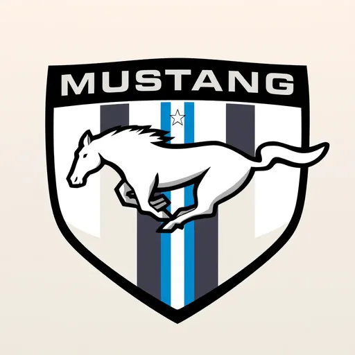 Logo de Mustang: Diseño de Escudo Clásico de Automóvil de Ford