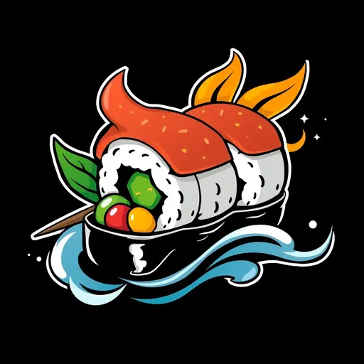 Logo de Rollo de Sushi: Símbolo Icono para Amantes del Sushi