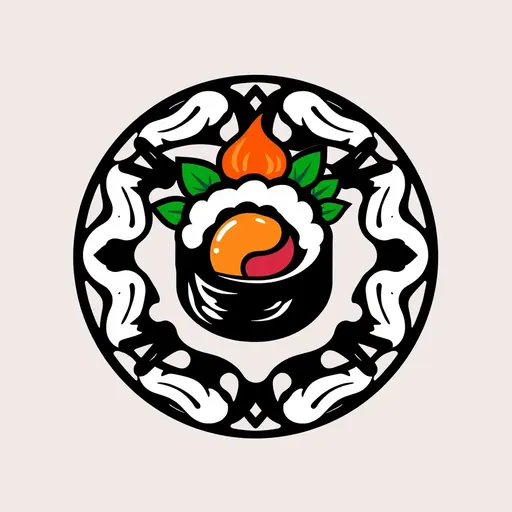 Logo de Sushi Roll: Identidad Única para la Culinaria Japonesa