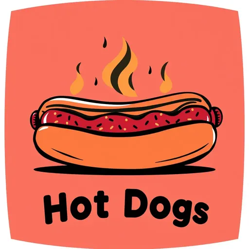 Logo de hot dog: emblema clásico para el popular artículo de comida callejera