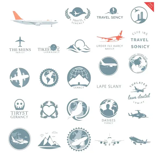 Logos de Agencias de Viajes Simbolizan Profesionalismo y Confianza