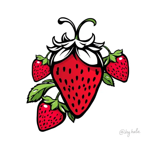 Logos de fresas representan la identidad de la empresa de frutas frescas.