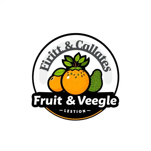 Logos de frutas y verduras representan opciones de alimentación saludable