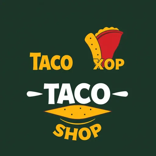 Logos de tienda de tacos muestran la cultura culinaria mexicana