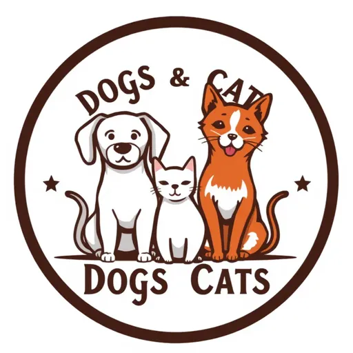 Logotipo de perros y gatos: uniendo mundos canino y felino