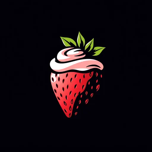 Logotipos con Fresas con Crema: Combinación Clásica de Sabor