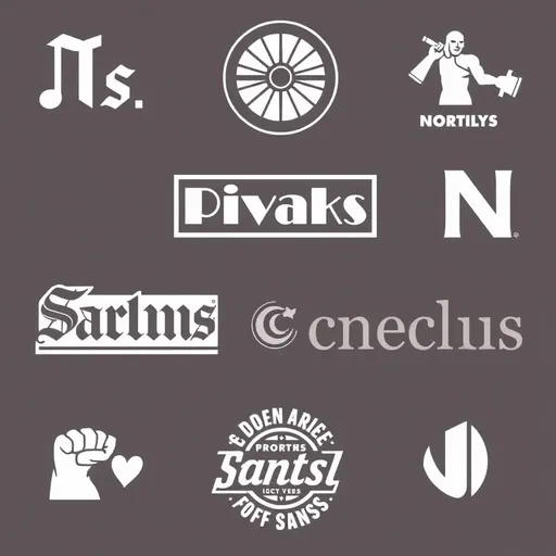 Logotipos de Periódicos Representan Elementos de Marcas Iconos