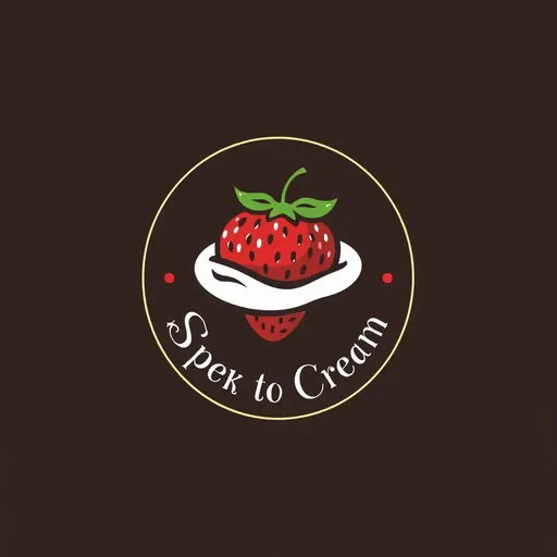 Logotipos de fresa con crema: combinación simple y dulce