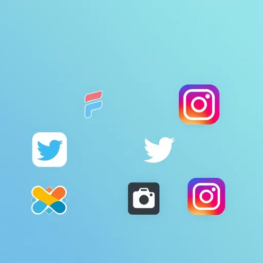 Logotipos de redes sociales emergen en la era digital moderna