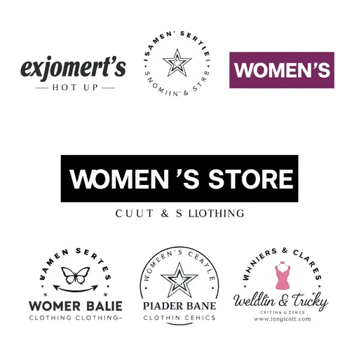 Logotipos personalizados para el branding de tiendas de ropa para mujeres necesitadas