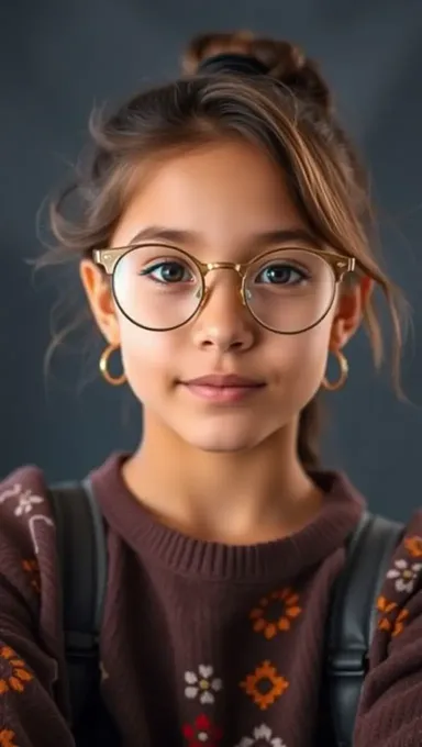 Niña con Gafas: Característica Sencilla y Distintiva