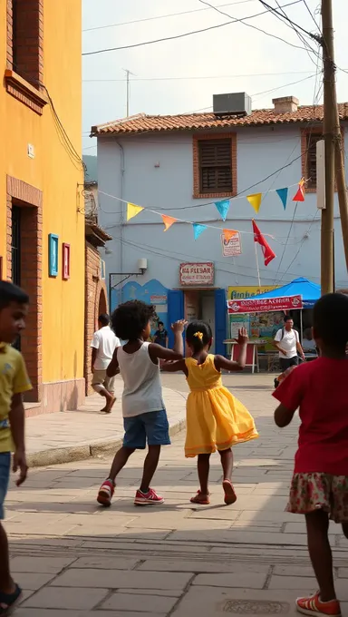 Niños del barrio ejecutan el rutina de baile energético de Gavilán