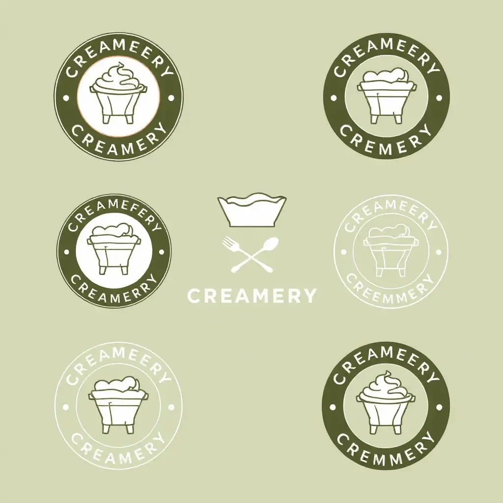 Logotipos de Queserías Representan Productos Lácteos
