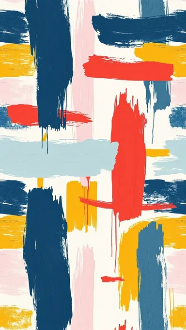 Papier peint abstrait moderne avec des traits de pinceau audacieux et des couleurs vives