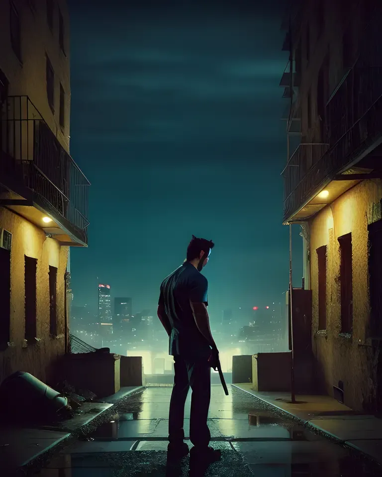 Max Payne's Dark and Gritty City Nighttime Scene