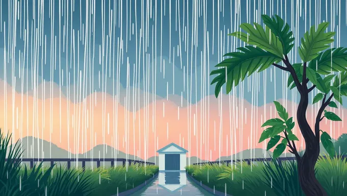 雨の季節のイラストレーション背景：大気の天気条件