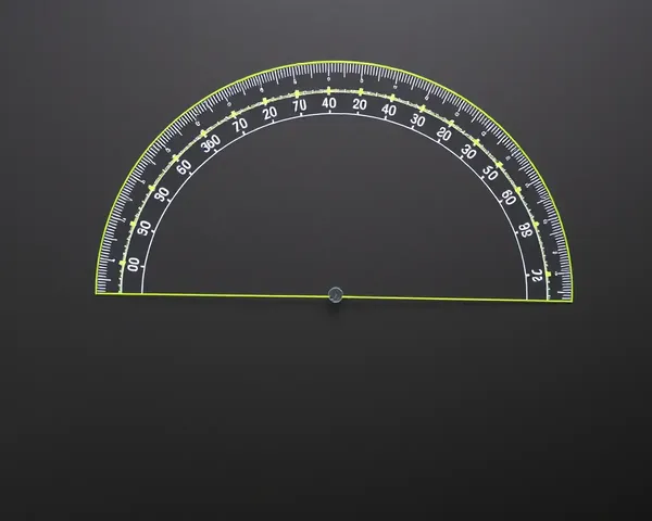360 Degree Protractor on Black Background with Neon Green Outline