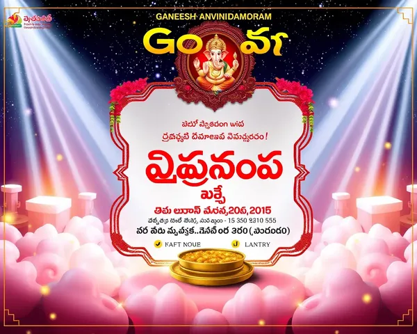 3D Digital Invitation for Ganesh Annadanam in Telugu